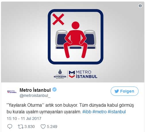 Manspreading Türkei