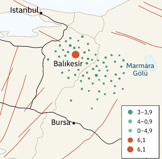 Seismische Aktivität Westtürkei
